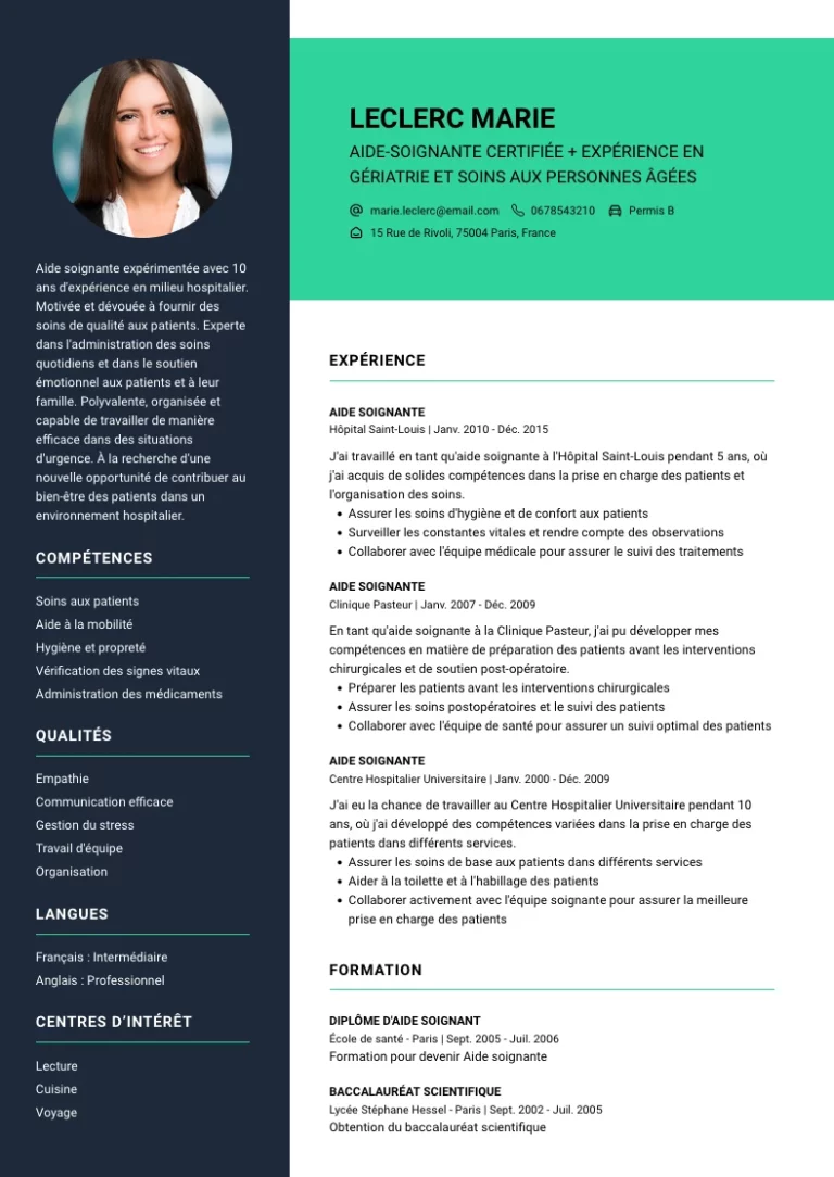 CV aide Soignant