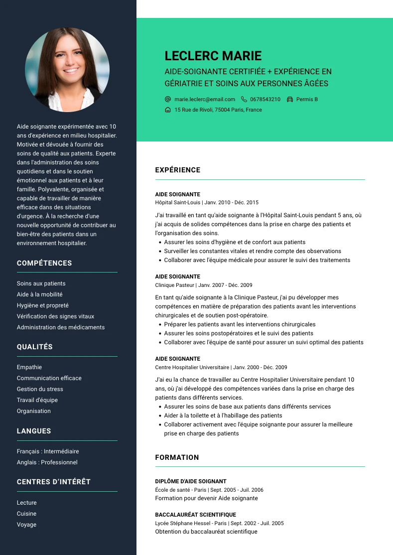 CV aide Soignant