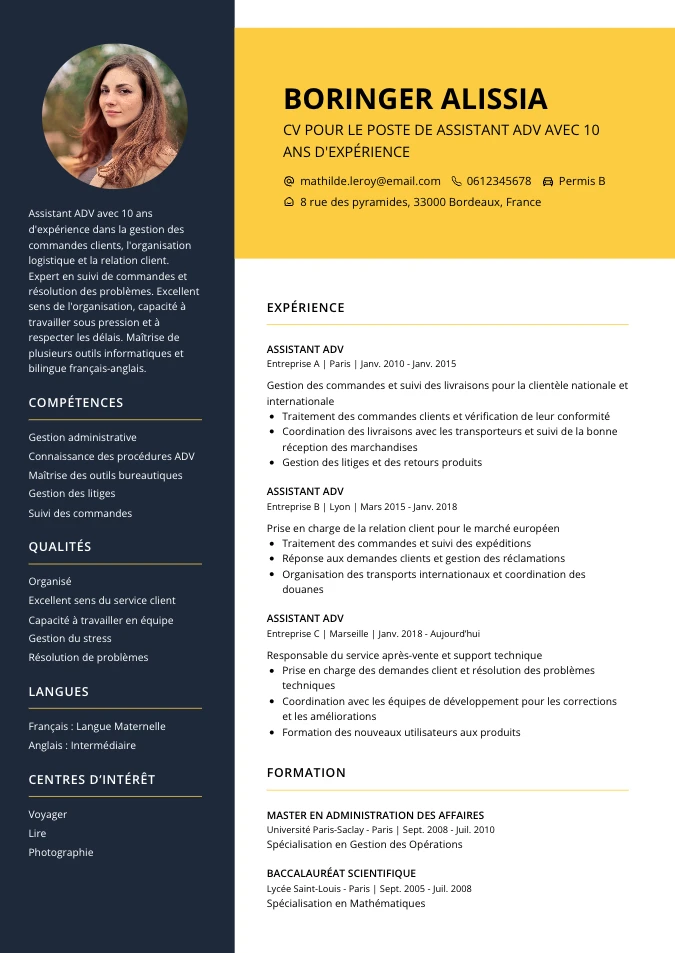CV Asssitant ADV
