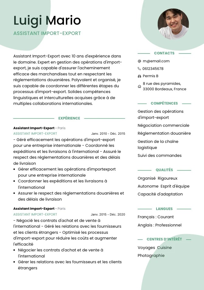cv Assistant Import-Export