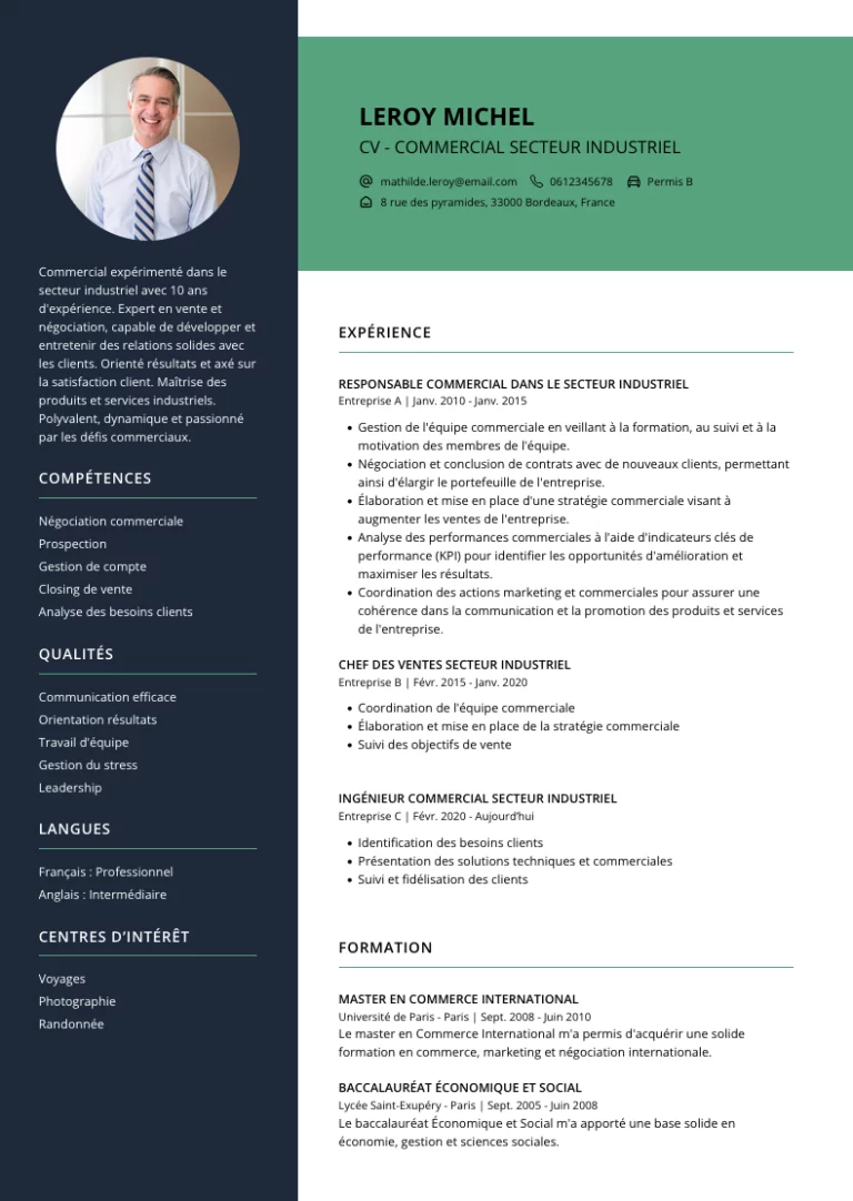 cv commercial