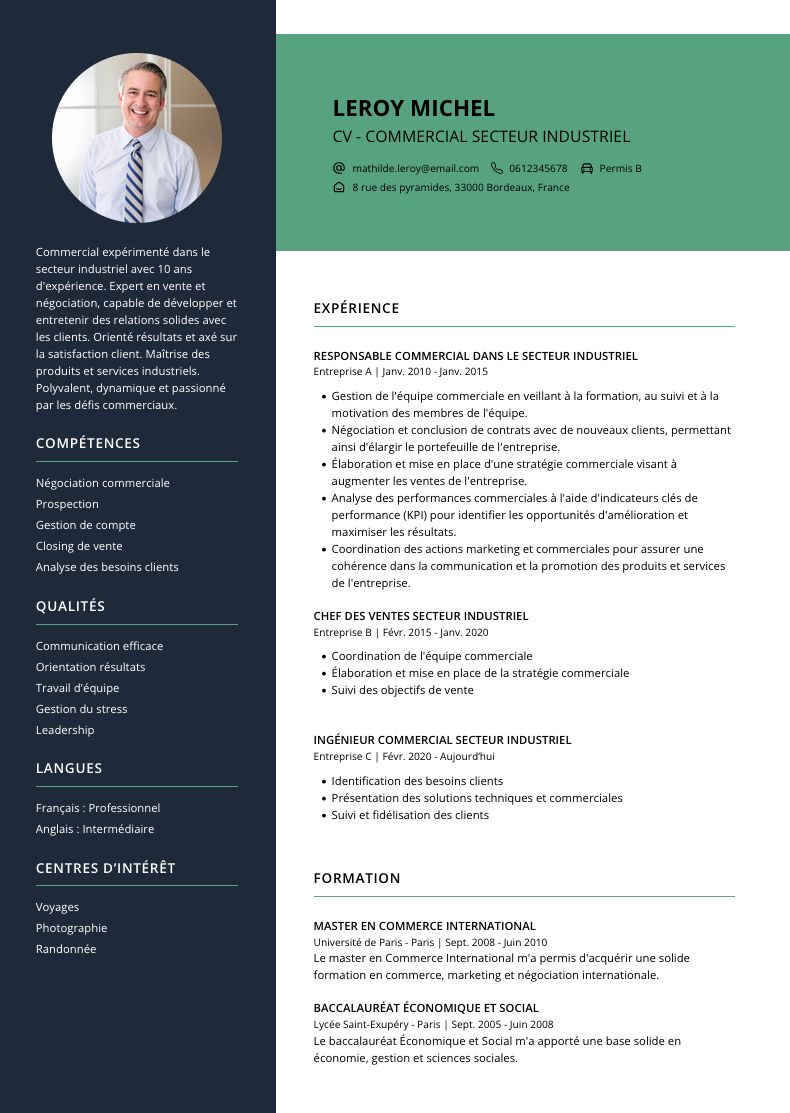 cv commercial