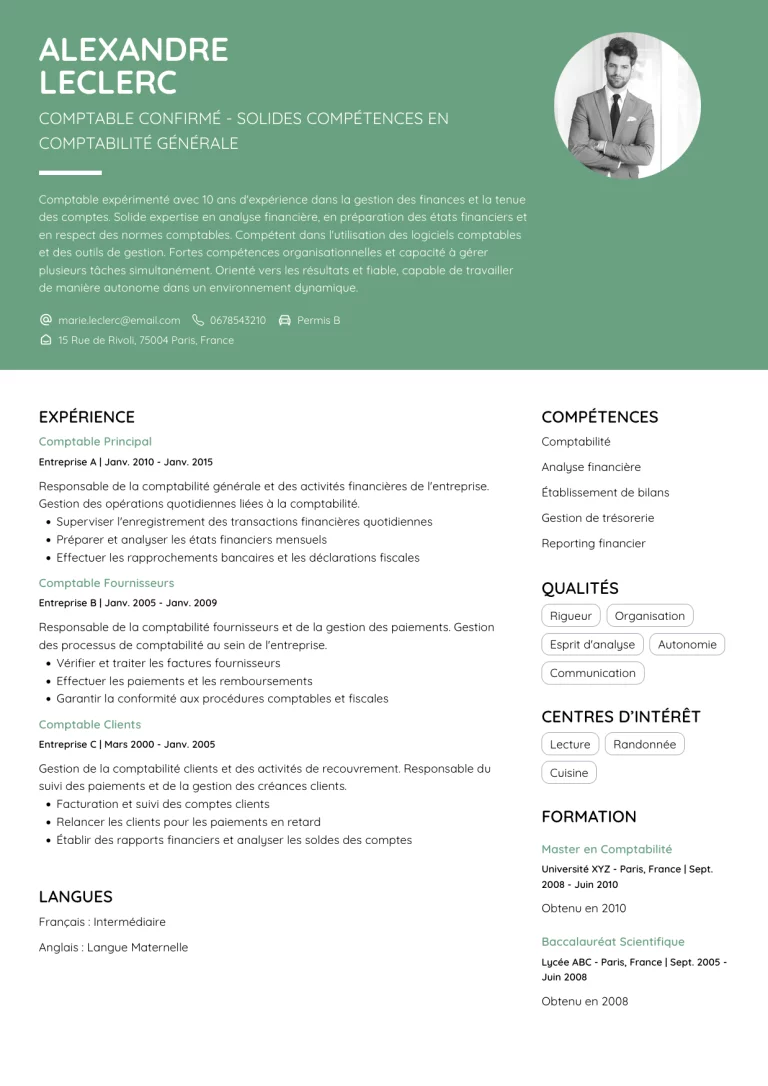 cv comptable