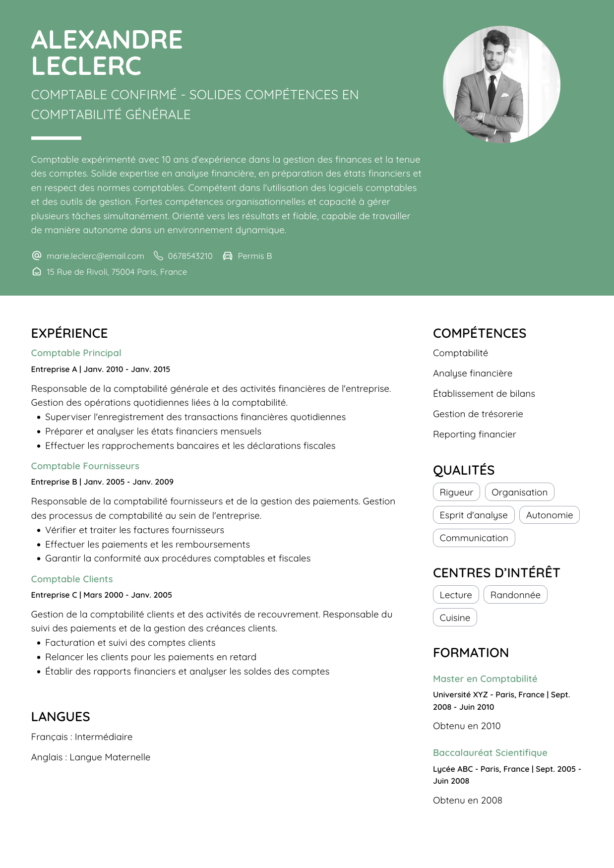 cv comptable