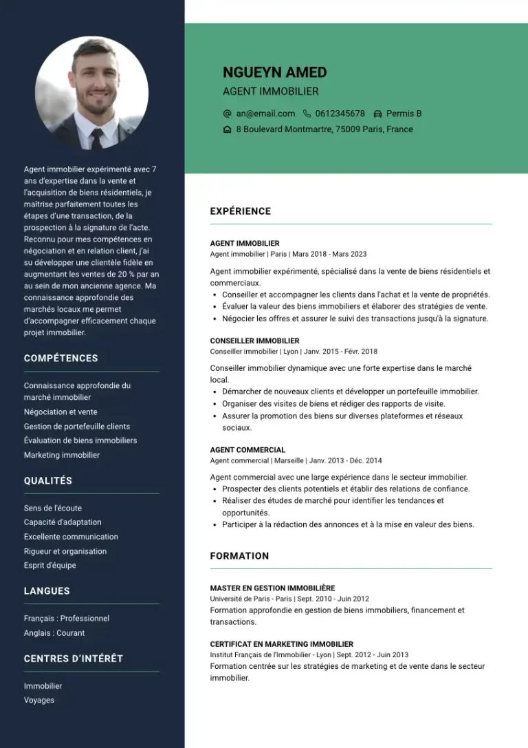 CV Agent Immobilier