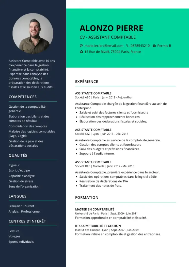 cv assistant comptable