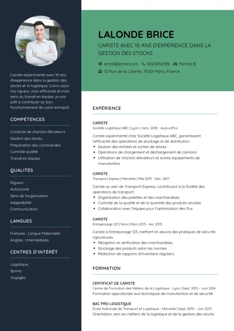 CV Cariste