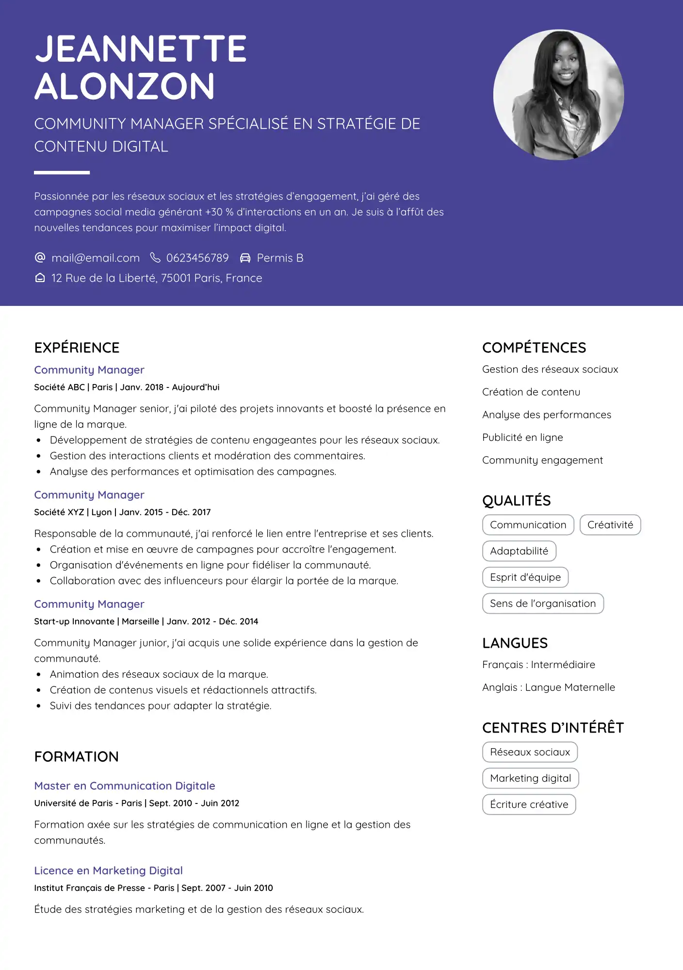 cv community manager