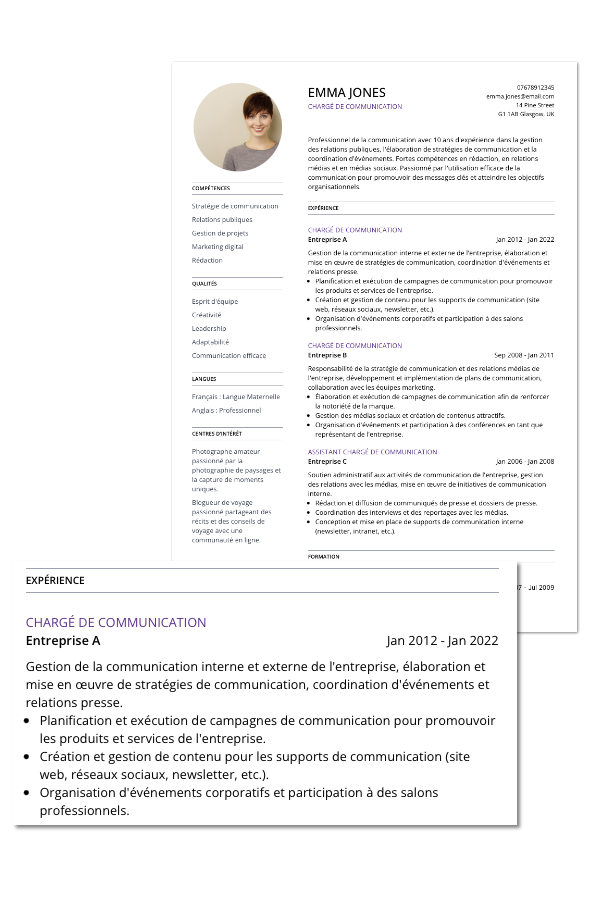 expérience pro