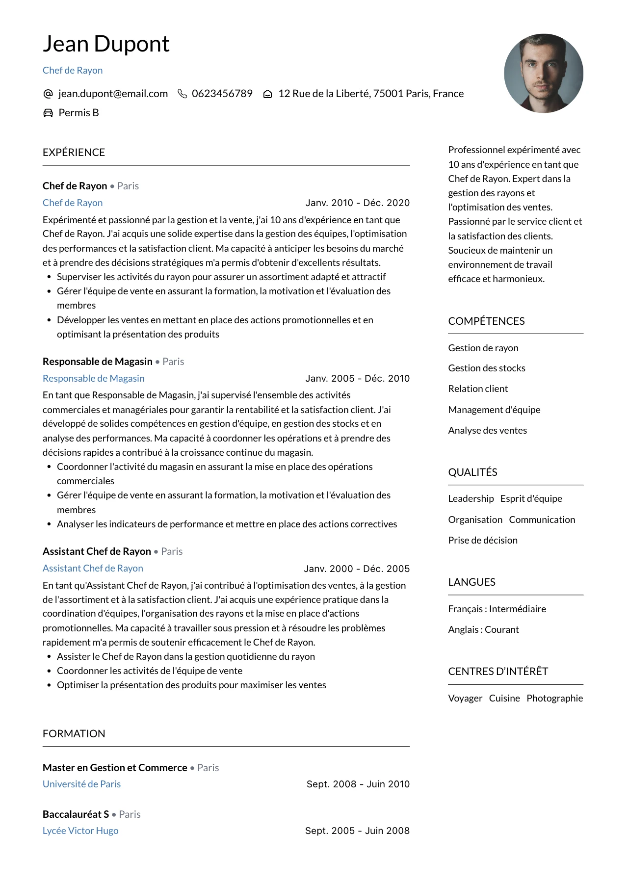 cv-chef-de-rayon