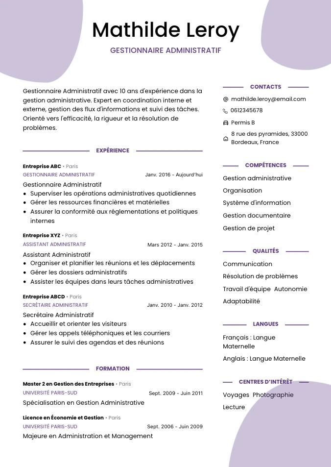 cv-gestionnaire-administratif